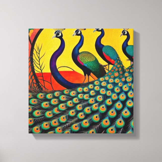 Parade of the Peacocks Canvas Print (Front)