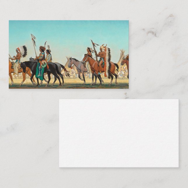Parade of Warriors by Maynard Dixon Business Card (Front/Back)