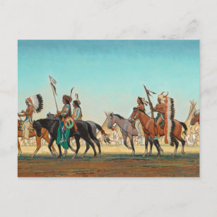 Parade of Warriors by Maynard Dixon Postcard