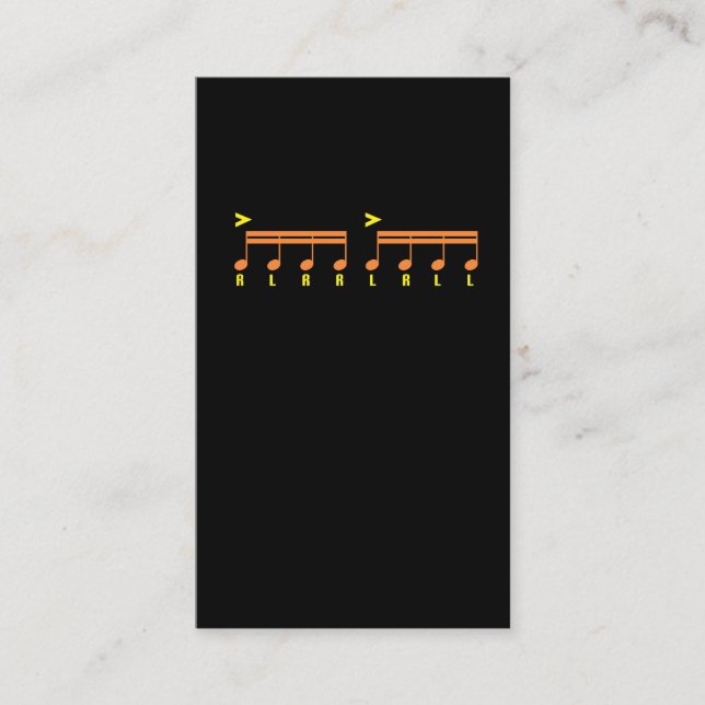 Paradiddle Drummer Sheet Music Drumming Business Card (Front)