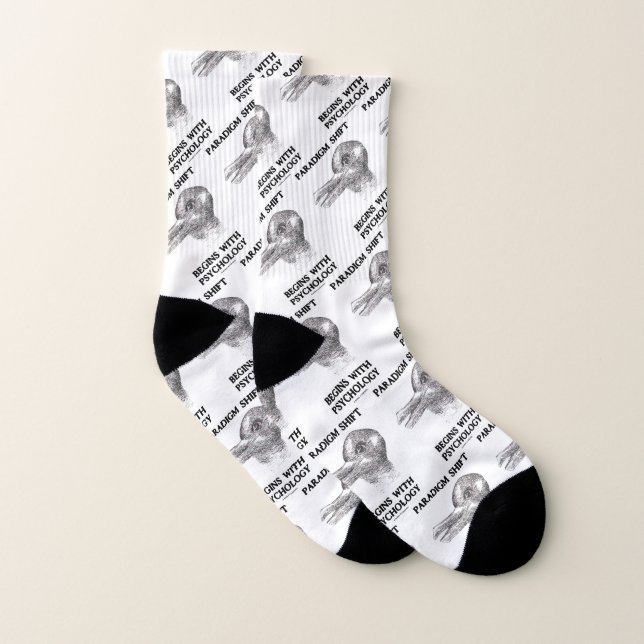 Paradigm Shift Begins With Psychology Duck Rabbit  Socks (Pair)