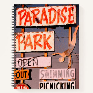Paradise Amusement Park Retro Photo Notebook