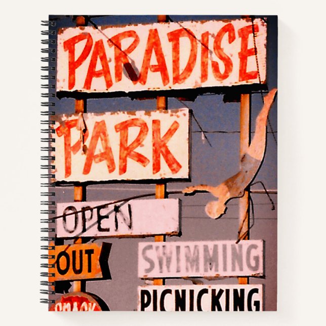Paradise Amusement Park Retro Photo Notebook (Front)