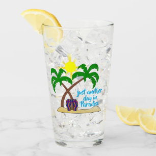 Paradise at the Beach / Palm Trees Glass Tumbler
