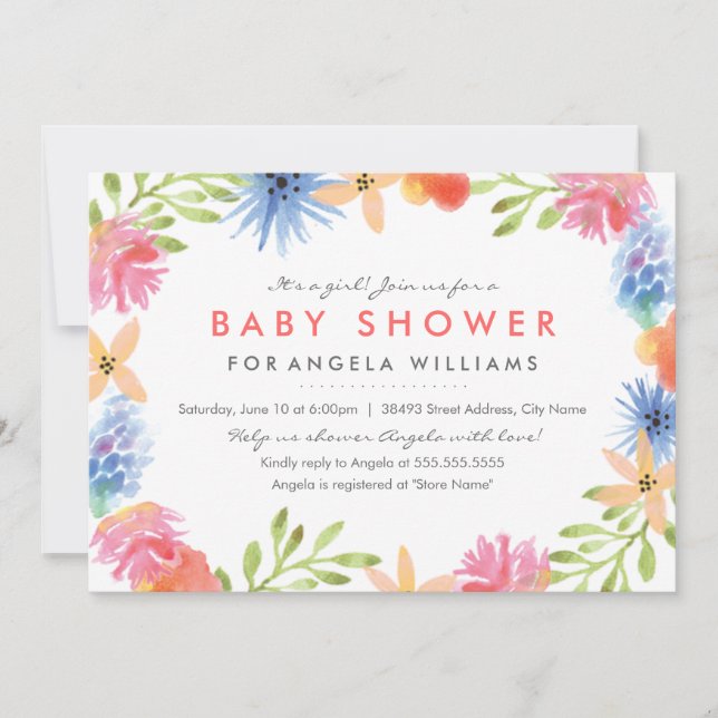 Paradise Baby Shower Invite (Front)