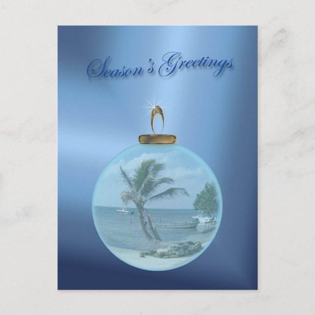 Paradise Beach Christmas Wishes Postcard (Front)