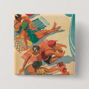 Paradise Beach Club 15 Cm Square Badge