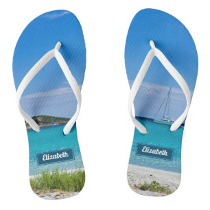 Paradise beach photograph with name flip flops