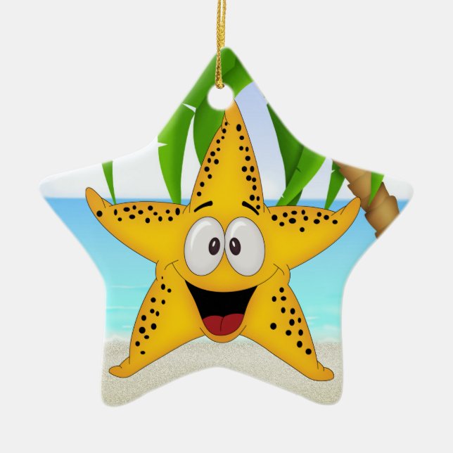 Paradise Beach Star Fish - SRF Ceramic Tree Decoration (Front)