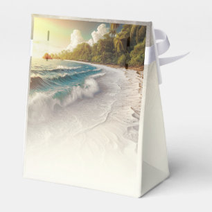 Paradise Beach Sunset Coastal Wedding Favour Box