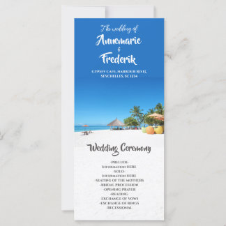 Paradise Beach Sunset Coastal Wedding Program