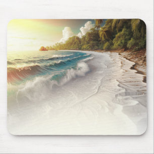 Paradise Beach Sunset Rustic Coastal Mouse Mat