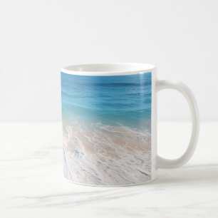 Paradise beach waves scene ocean sand island coffee mug