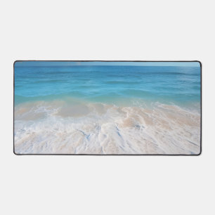 Paradise beach waves scene ocean sand island desk mat