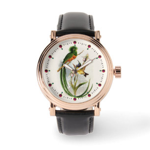 PARADISE BIRD,COLIBRI AND IRIS FLOWERS WATCH