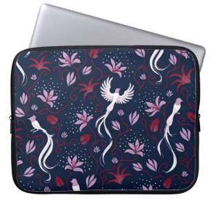 Paradise Birds: Blossoming Vintage Pattern. Laptop Sleeve