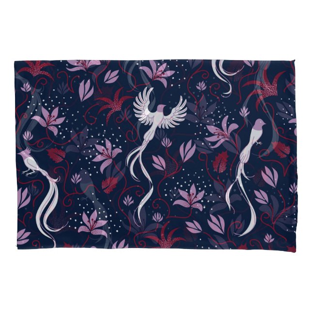 Paradise Birds: Blossoming Vintage Pattern. Pillowcase (Front)