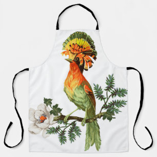 Paradise Birds: Exotic Floral Background Apron