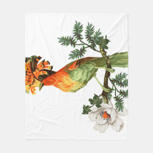 Paradise Birds: Exotic Floral Background Fleece Blanket
