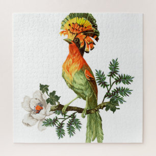 Paradise Birds: Exotic Floral Background Jigsaw Puzzle