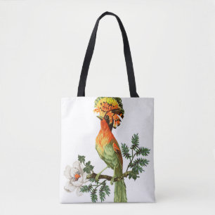 Paradise Birds: Exotic Floral Background Tote Bag