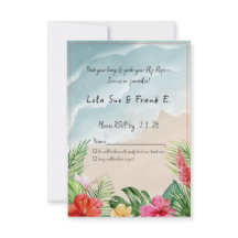 Paradise Blooms Wedding Response Card