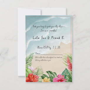 Paradise Blooms Wedding Response Card