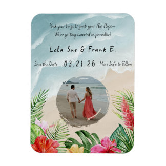 Paradise Blooms Wedding Save the Date Magnet