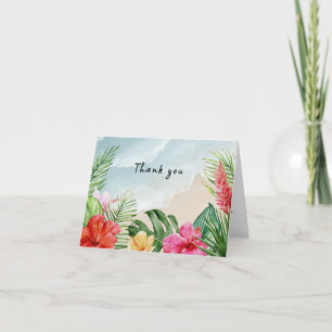 Paradise Blooms Wedding Thank you Card
