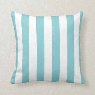 Paradise Blue And White Striped Throw Pillow