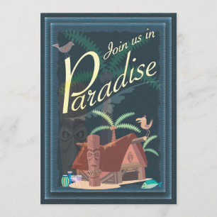 Paradise Blue Hawaii Margarita Party Invitation