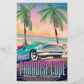 Paradise Cove,Malibu,California travel poster Stationery