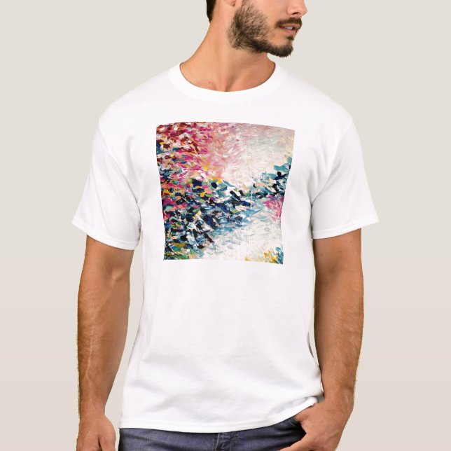 PARADISE DREAMS Colourful Abstract Painting T-Shirt (Front)
