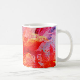 Paradise Floral Bird Phoenix Rising Flame Art Coffee Mug
