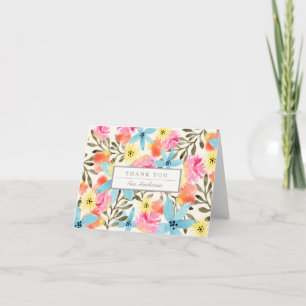Paradise Floral Print Thank You Card