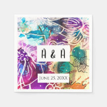 Paradise Floral Wedding Napkins