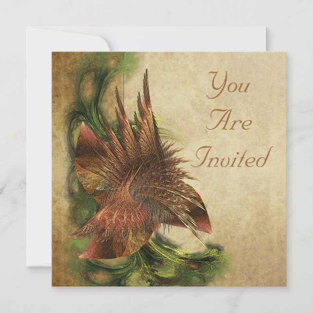 Paradise Flower Fractal Invitations (Front)