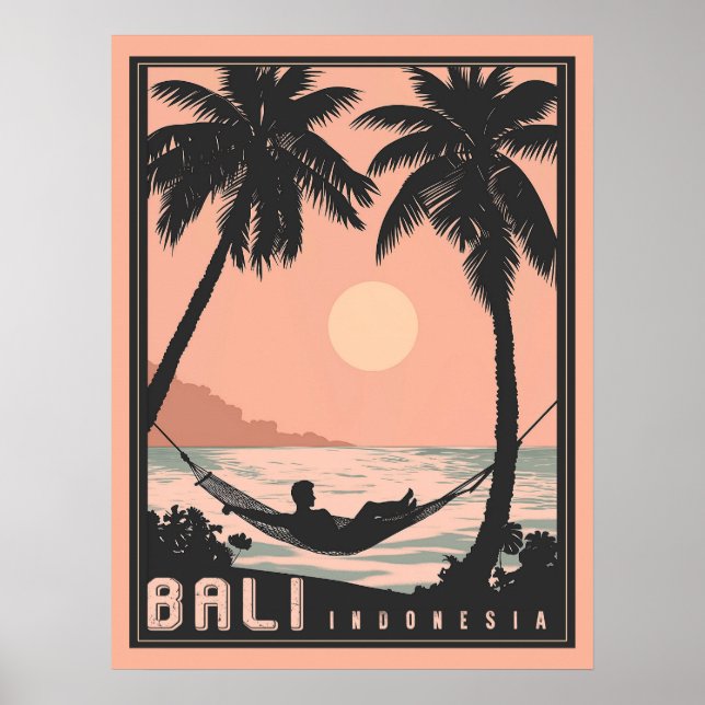 Paradise Found: Bali in Vintage Pink Poster (Front)