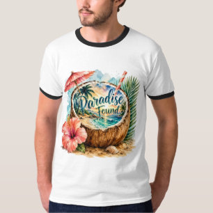 Paradise Found Tropical Coconut Beach T-Shirt