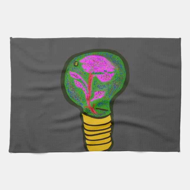 Paradise in a Light Bulb Kitchen Towel (Horizontal)