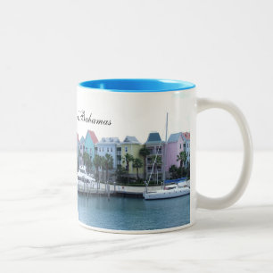 Paradise Island Bahamas Colourful Buildings Two-Tone Coffee Mug