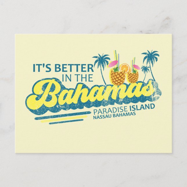 Paradise Island Bahamas Postcard Vacation Cruise (Front)