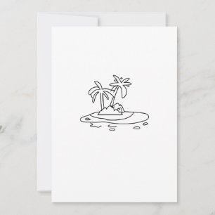 Paradise Island gift, line drawing Invitation