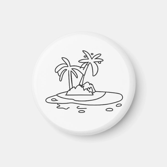 Paradise Island magnet, holiday magnet (Front)