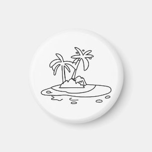 Paradise Island magnet, line drawing Magnet