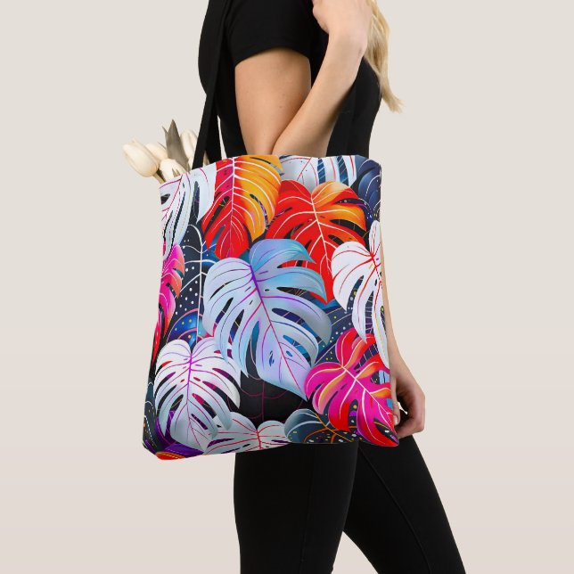 Paradise Jungle Tropical Foliage Tote Bag (Close Up)