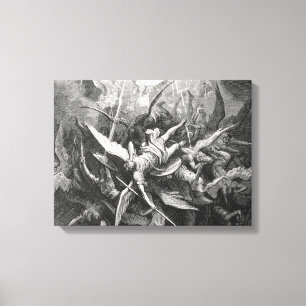 Paradise Lost Fall Of Rebel Angels Gustave Dore Canvas Print