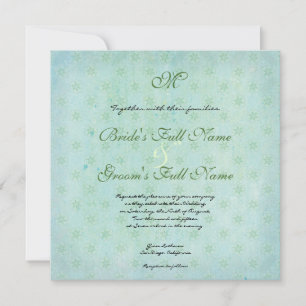Paradise Love Birds Modern Floral Swirl Damask Invitation