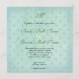 Paradise Love Birds Modern Floral Swirl Damask Invitation