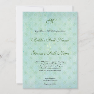 Paradise Love Birds Modern Floral Swirl Damask Invitation